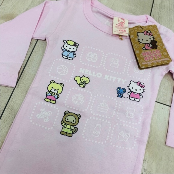 NWT Hello Kitty Pink Organic Cotton Onesie - Size 6-12 Mo - Picture 1 of 3